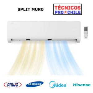 Técnico instalando aire acondicionado en Colina con equipos TESTO