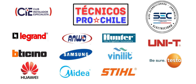 Servicio Técnico Certificados SEC en Colina - Chicureo Marcas de climatización, electricidad y herramientas que utiliza Técnicos Pro Chile en sus servicios profesionales